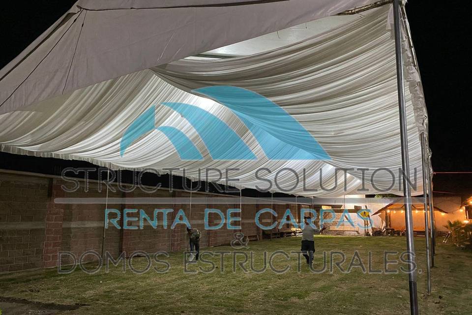 Carpa con plafon plisado