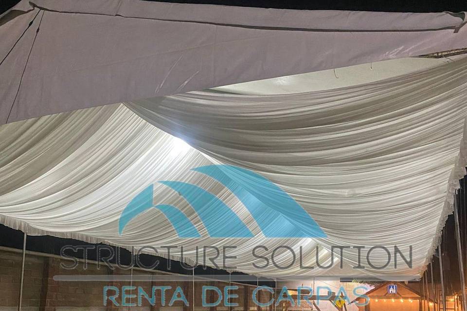 Carpa con plafon plisado