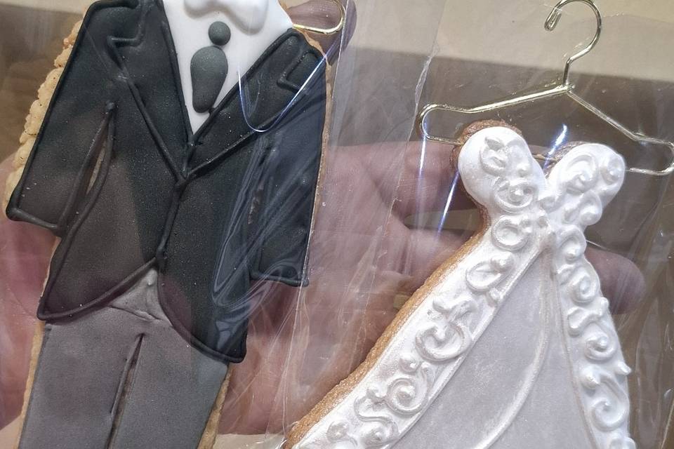 Wedding gown cookies