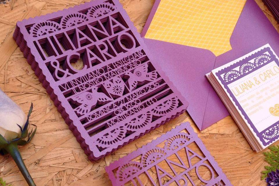 Invitación tipo papel picado