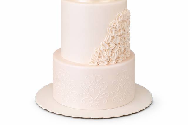 Pastel de boda tonos champagne
