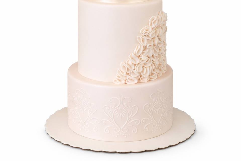 Pastel de boda tonos champagne