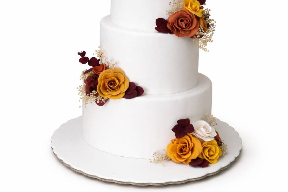 Pastel de boda de otoño