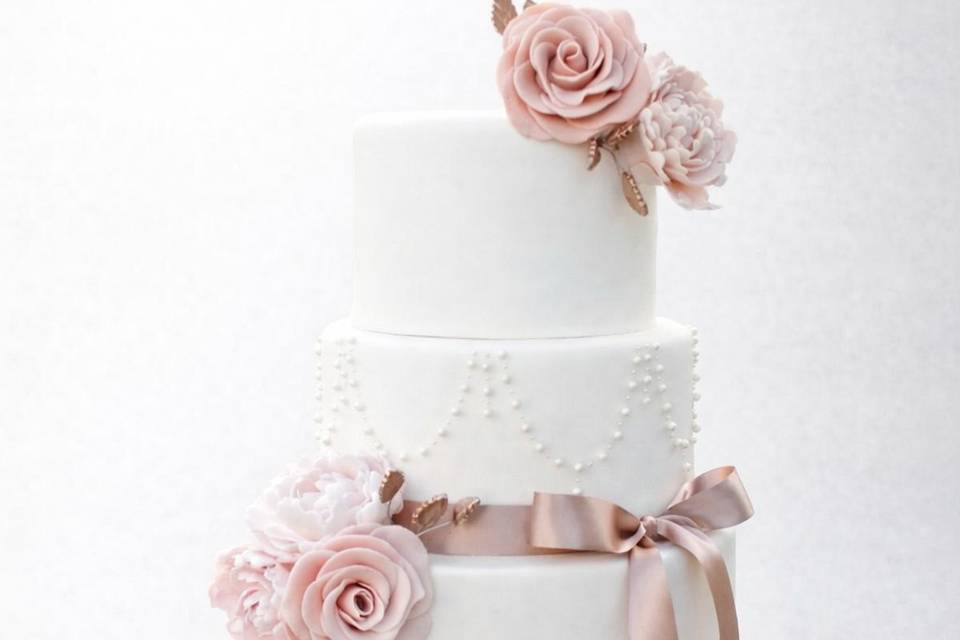 Pastel rosa palo y ivory