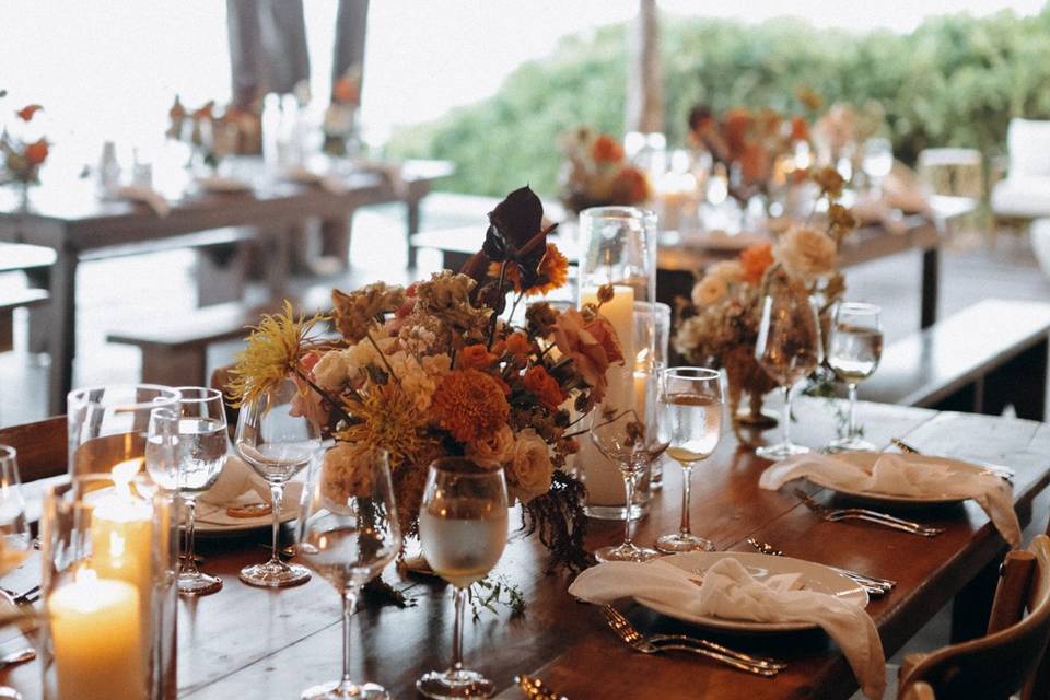 The table set up