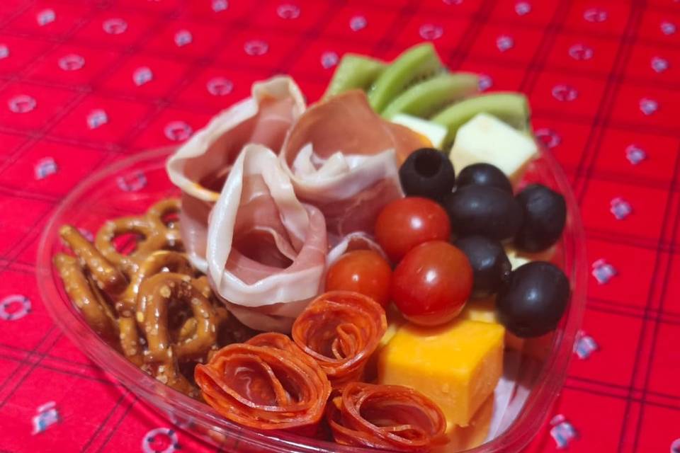 Fruta, jamón