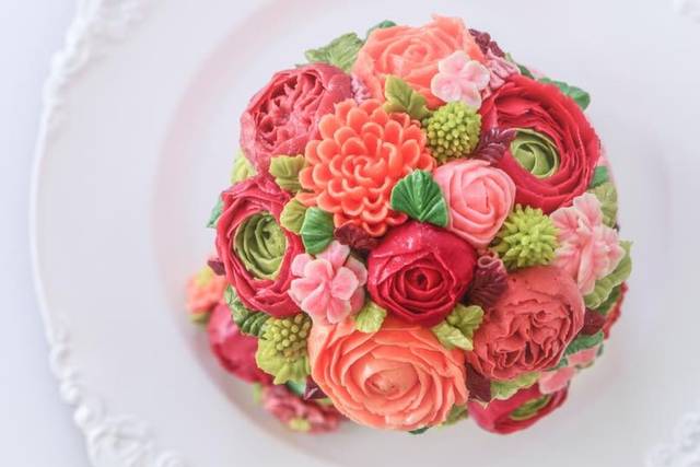 Pastel flores de betún