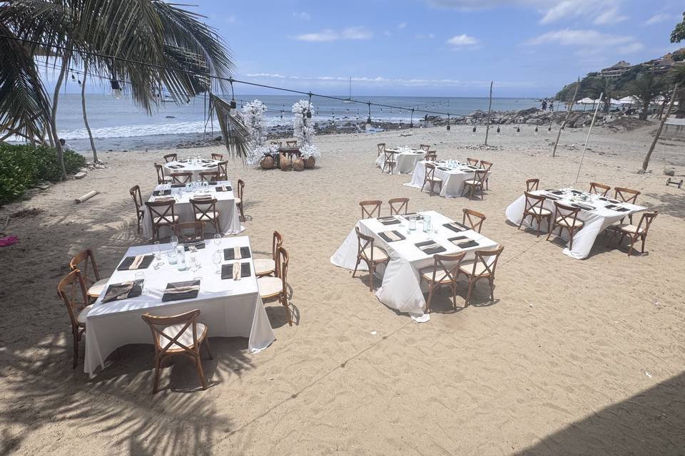 Recepción de día en playa