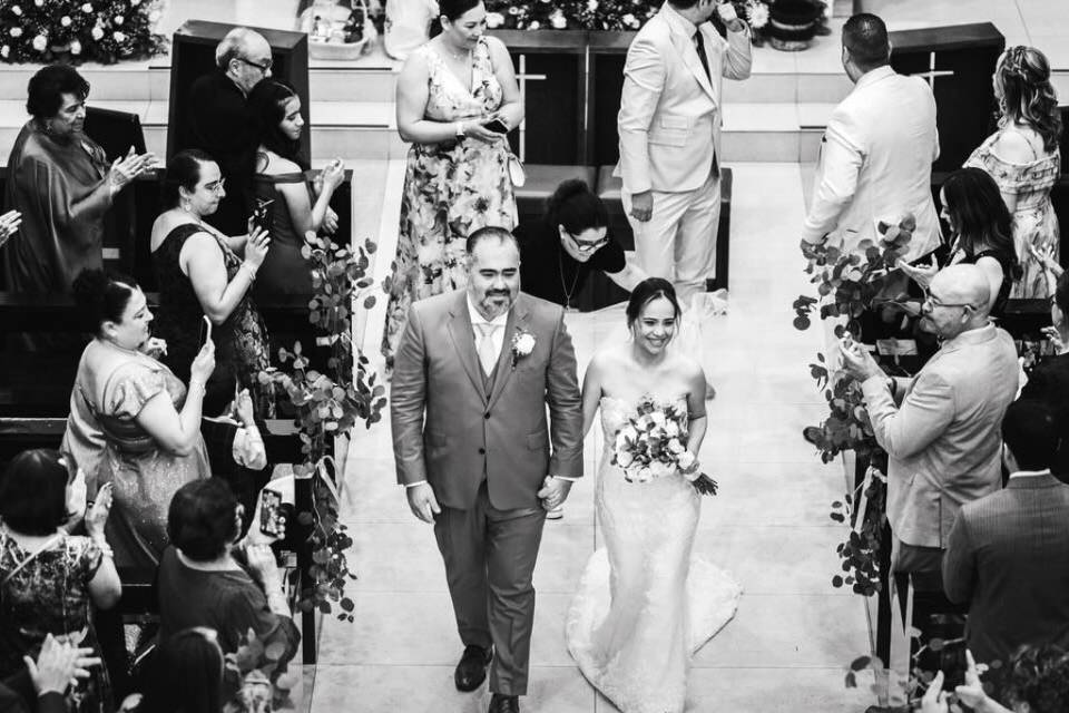 Vestido de novia con pedreria
