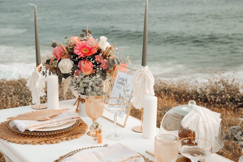 Elopement y cena al atardecer