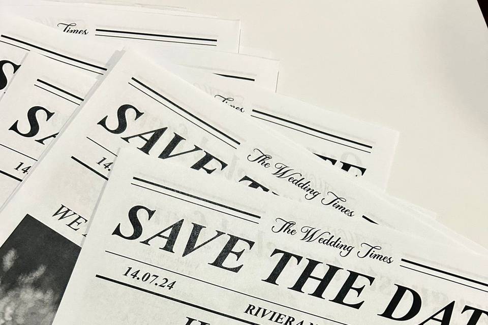 Newspaper save the date