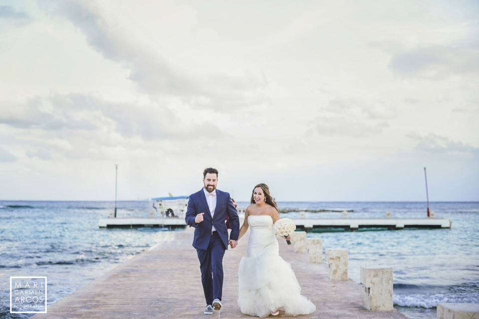 Fotografía de novia en playa