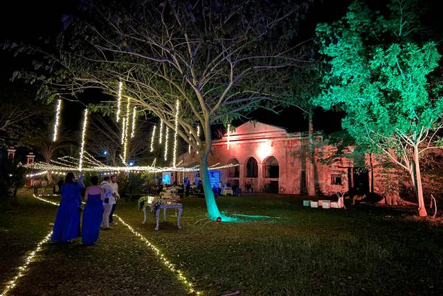 Jardín iluminado
