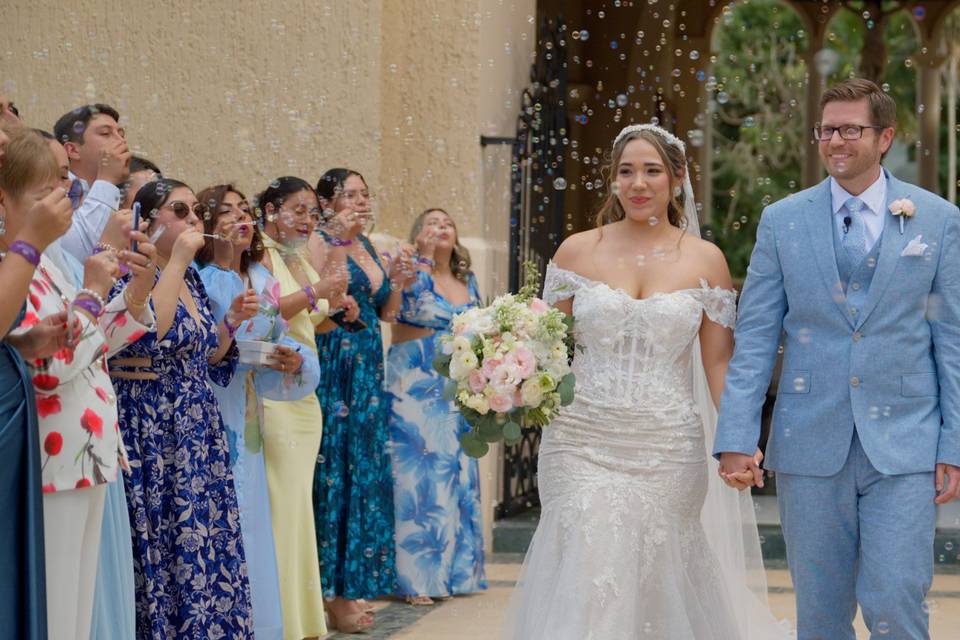 Wedding Exit in Cancún
