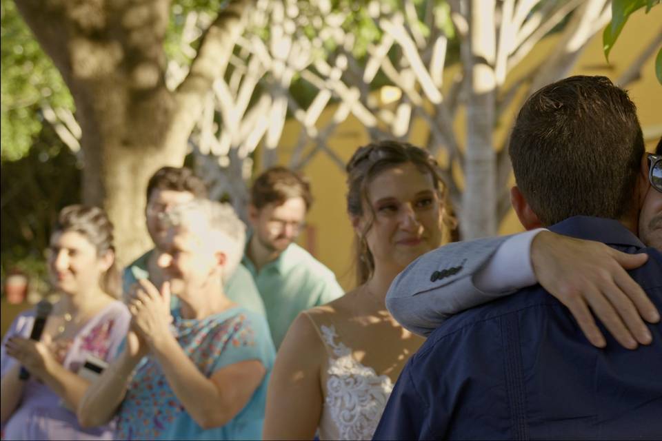 Wedding Family Hug