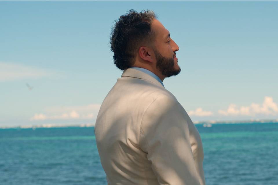 Groom Portrait Beach