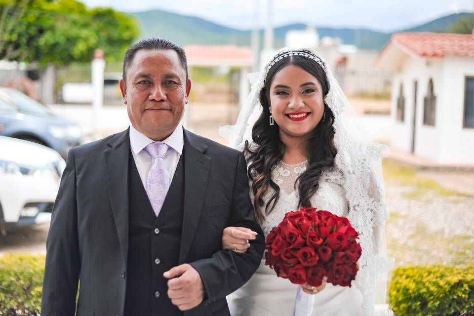 Novia con su papá