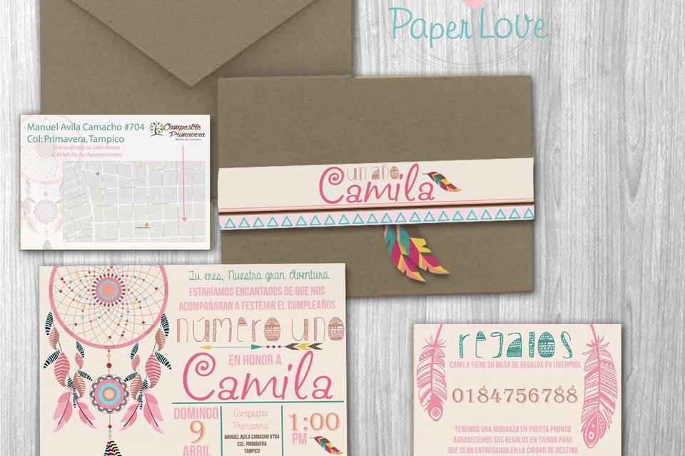 Invitación boho cumpleaños