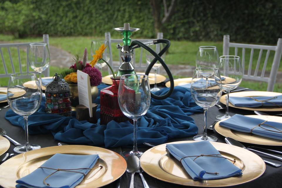 Evento shishas mesa azul