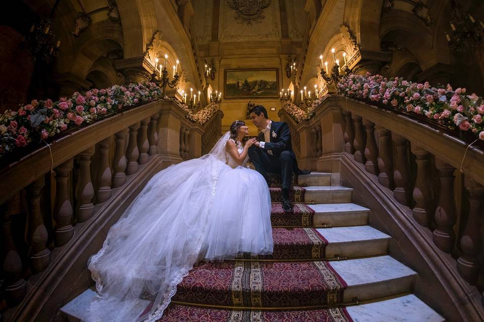 Beso en escalera