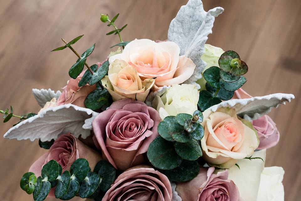 Bouquet en tonos malva