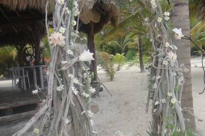 Arco de flores naturales