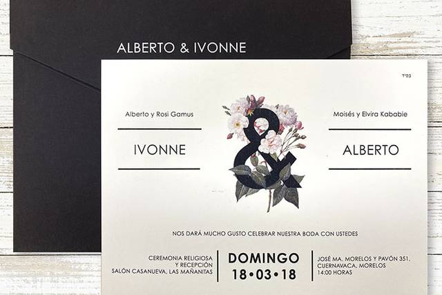 Invitación boda moderna