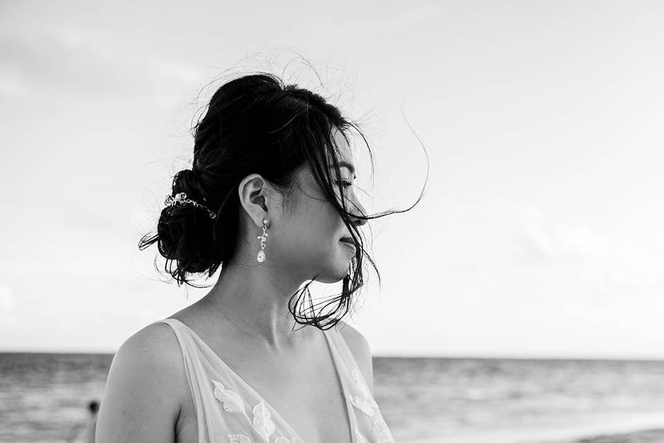 Novia en la playa