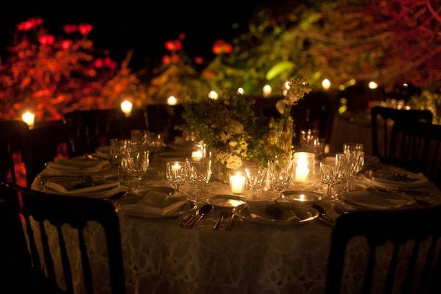 Decoración de noche con velas