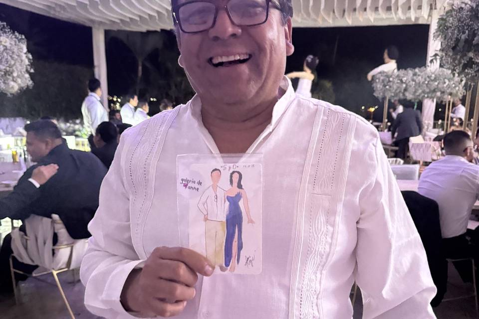 Invitado con su regalo