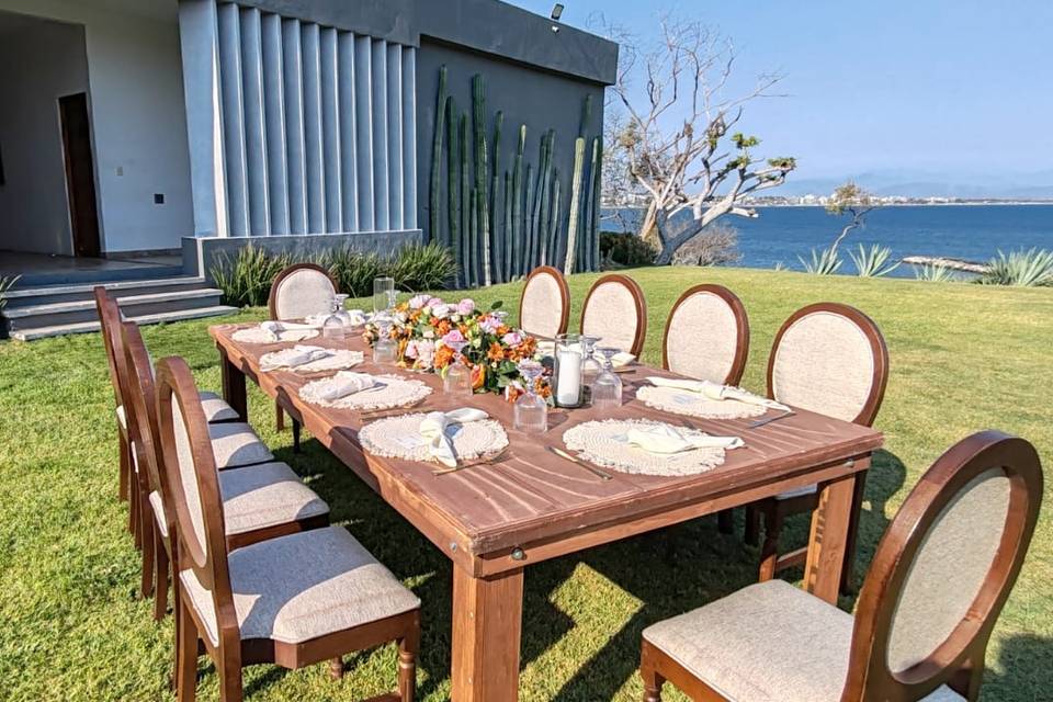 Mesa Rustica y Silla Carlota