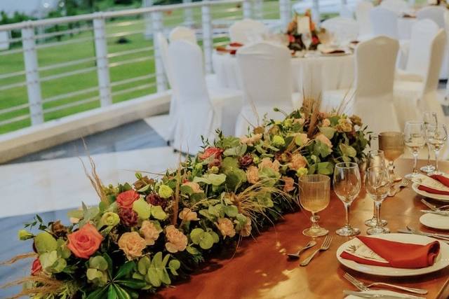 Centro de mesa de novios