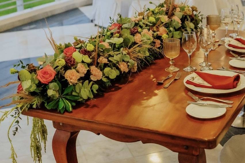 Centro de mesa de novios