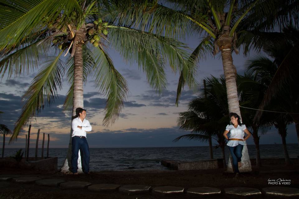 En la playa