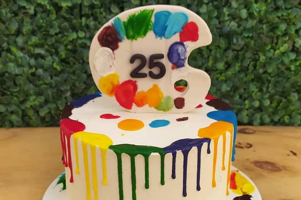 Dripped cake multicolor