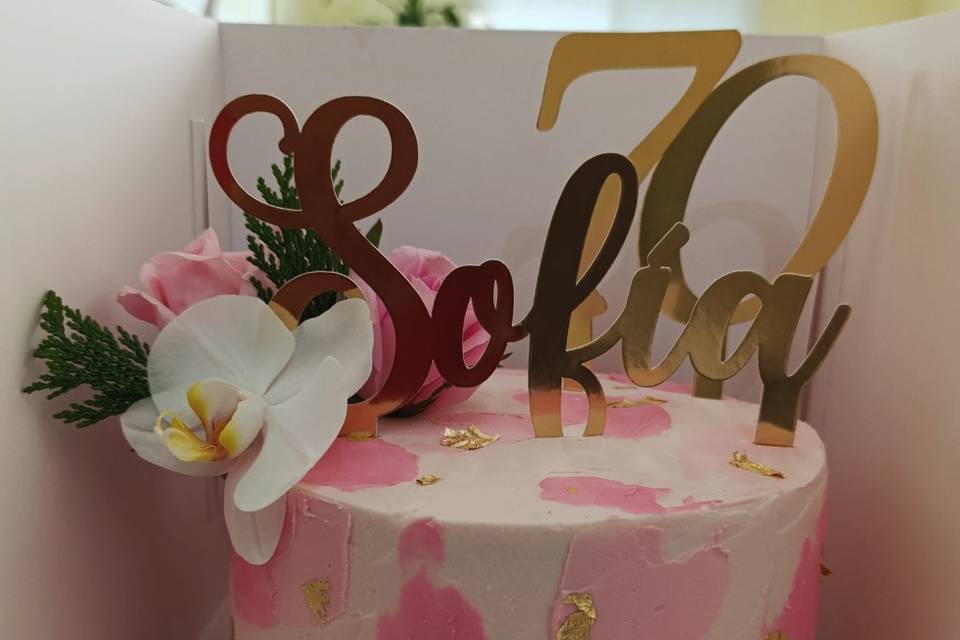 Pastel aniversario orquídeas