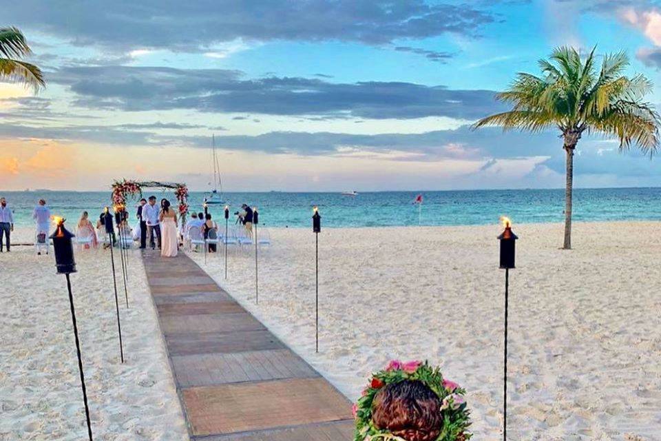 Ceremonia playa caribeño