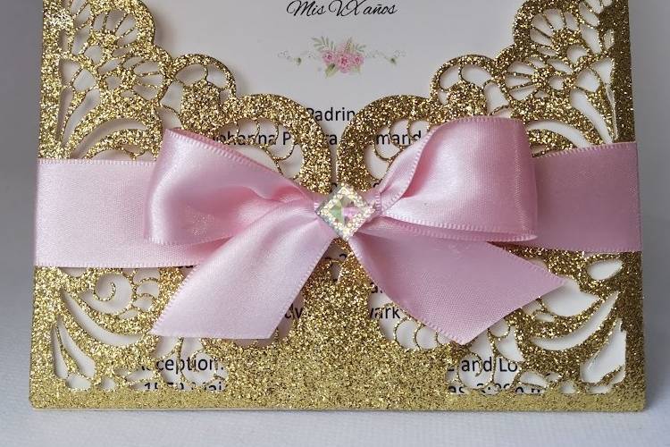 Invitación de boda sobre