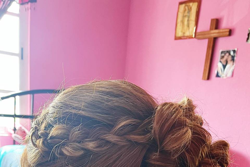 Recogido flan con trenza