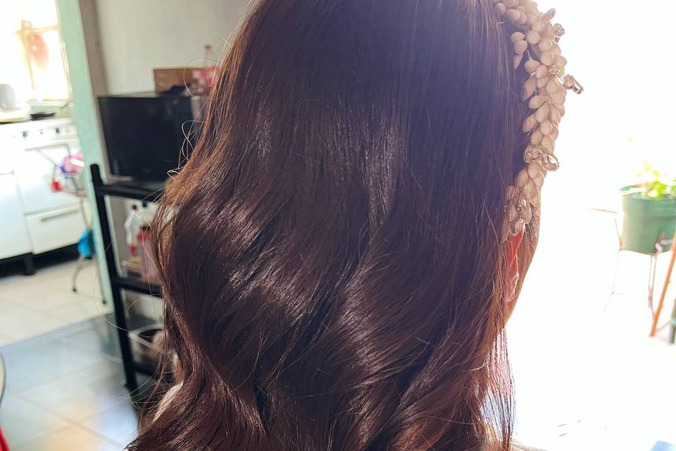 Peinado nupcial ondas de agua