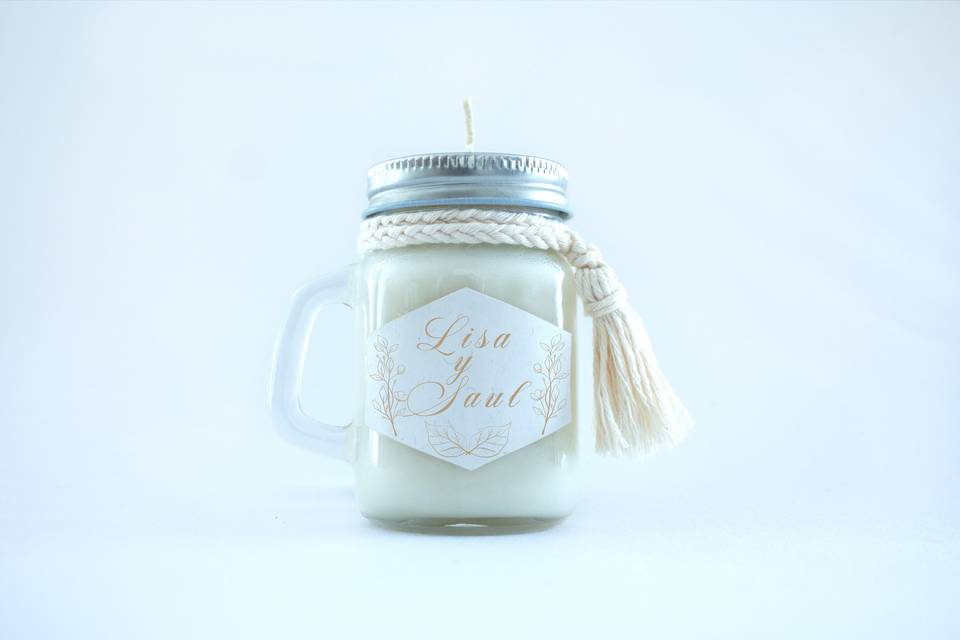 Vela mason jar personalizada