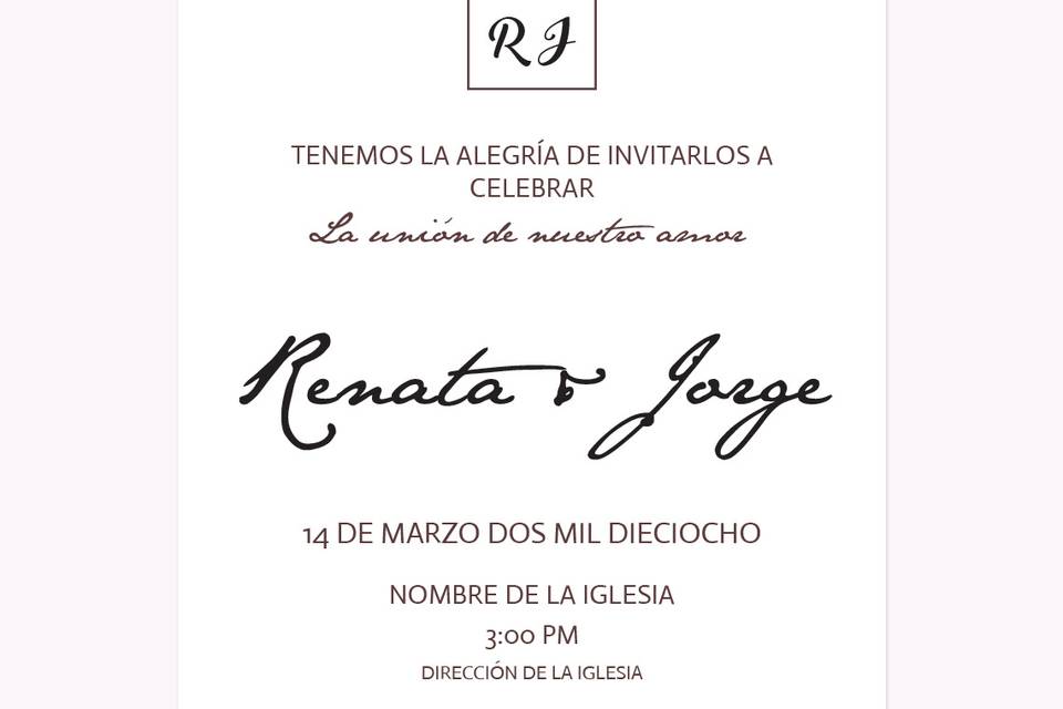 Invitación impresa o digital