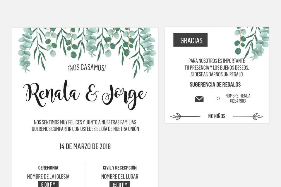 Invitación novios