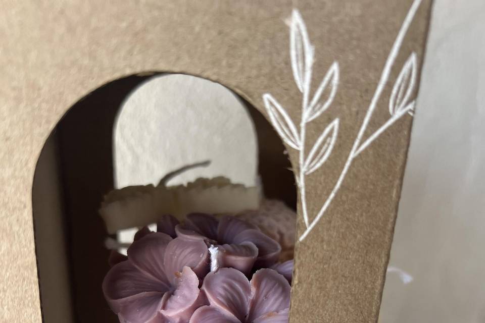 Mini floreros con velas