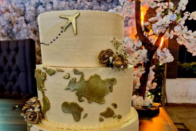 Pastel Boda Viajando por el mu