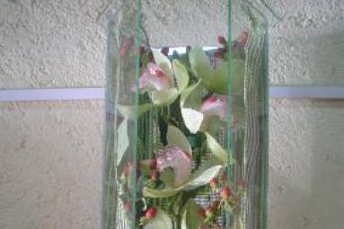 Orquídeas con perlas de cristal