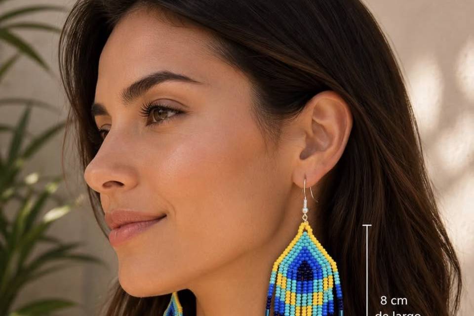 ARETES TEJIDOS 8 CM