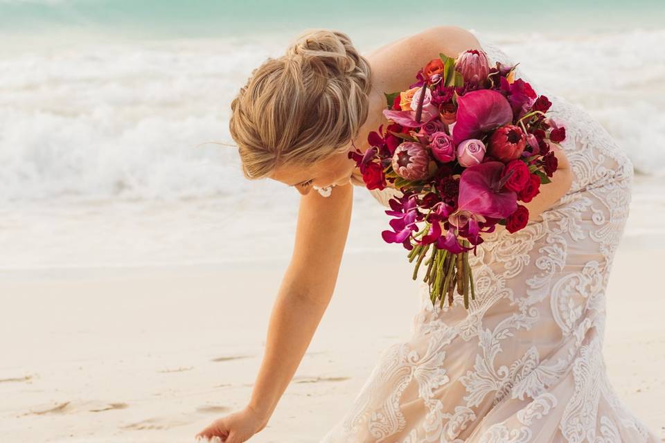 Novia en la playa