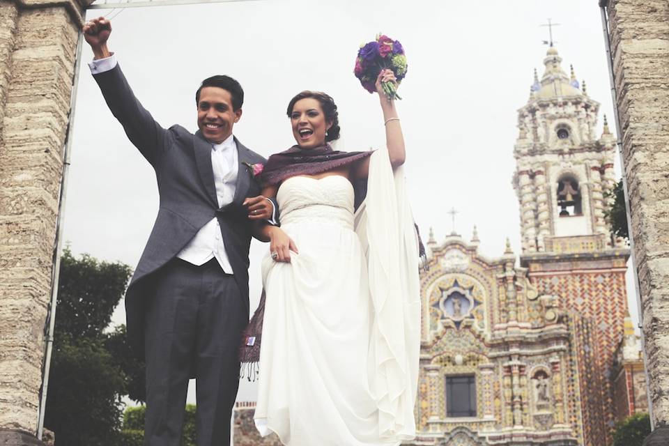 Los recién casados felices