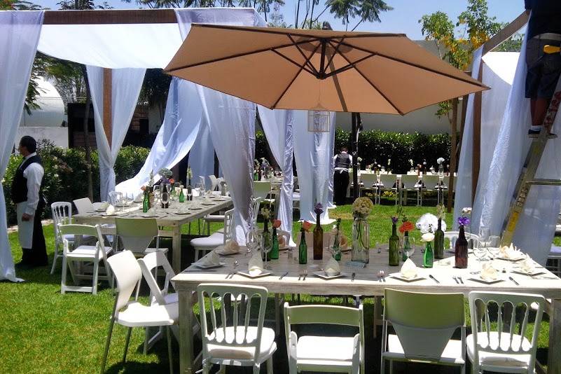 Boda con pergolas